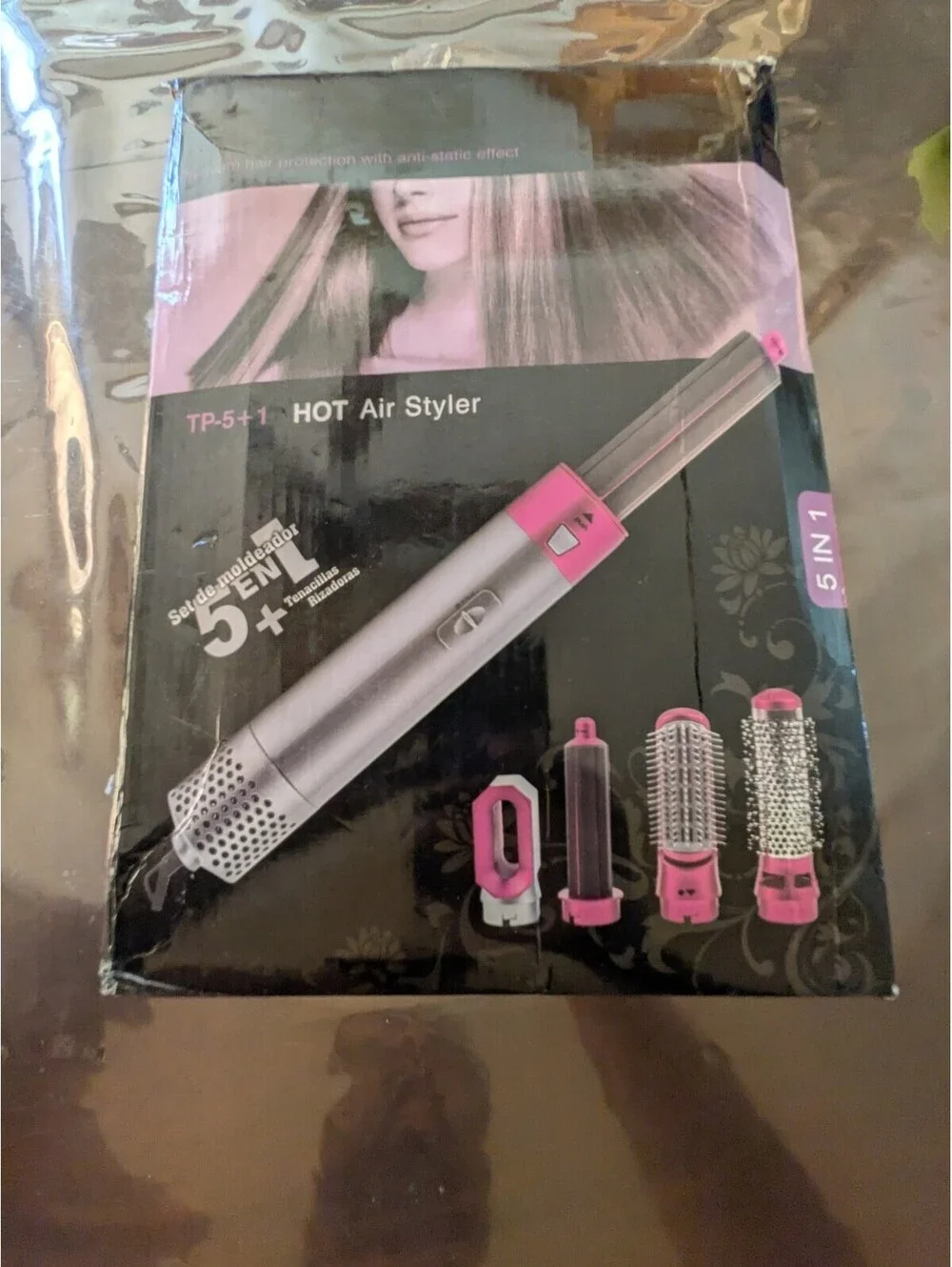 Hot Hot Air Styler Brush Dryer TP-5+1 5-in-1 Attachments Purple/Silver